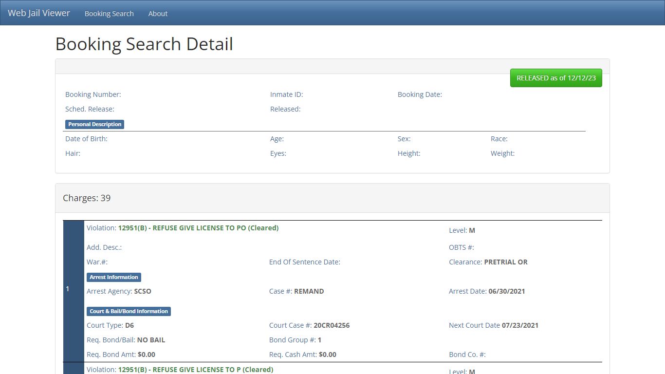 - Web Jail Viewer - Santa Cruz County, California